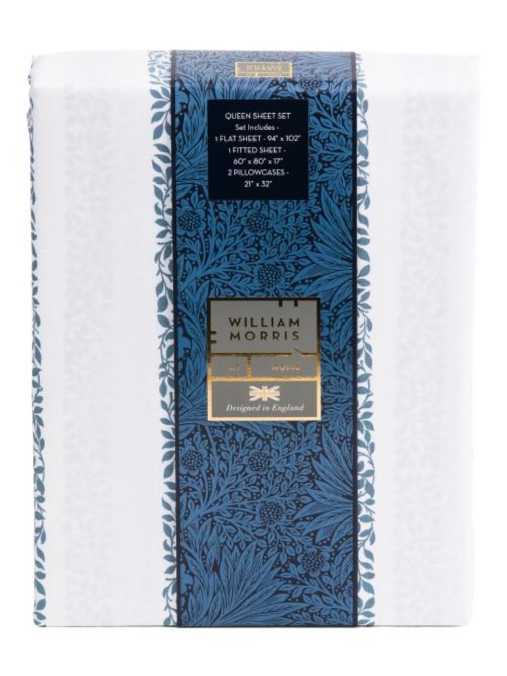 WILLIAM MORRIS 200tc Cotton Percale Leaf Sheet Set